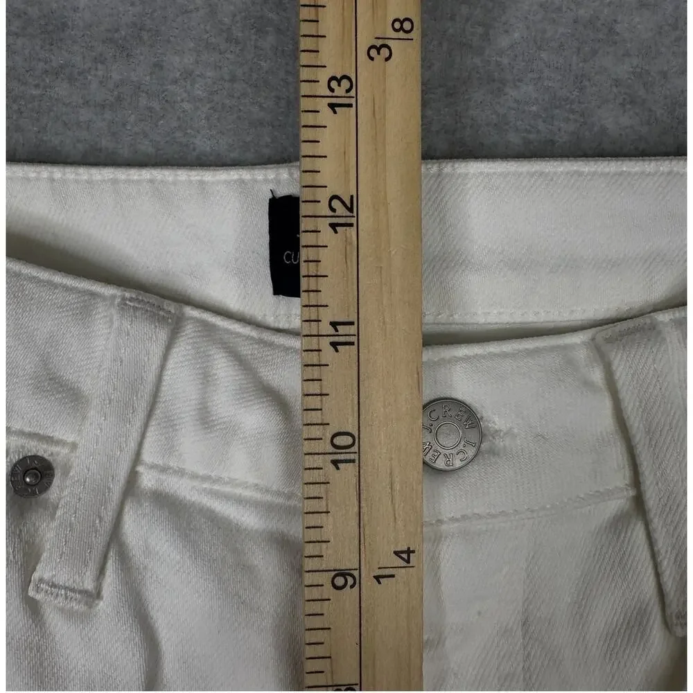 J.Crew Curvy Essential Straight Jeans WMNS 28 White Denim All Day Stretch Ankle